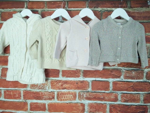 Baby Girls Bundle Aged 6-9 Months 100% Gap Cardigan Jumper Knitted Jacket 74Cm