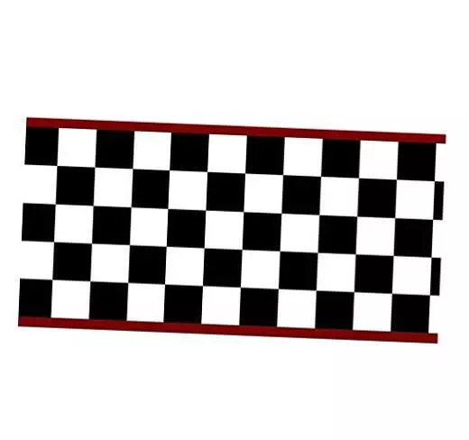 Checkered Flag Cars Wallpaper Border-6 Inch (Red Edge)