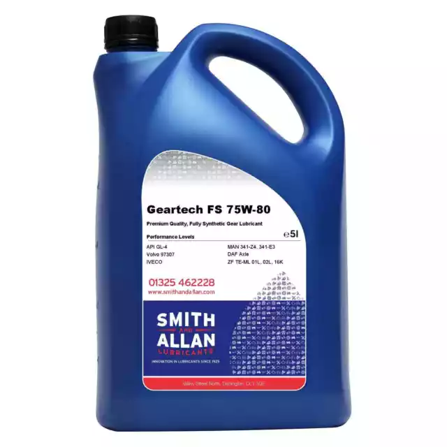 Fully Synthetic EP 75W-80 Gear Oil Differential Oil API GL-4 5 Litre 5L