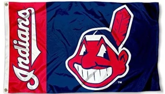 Chief wahoo Cleveland Indians Baseball 3x5FT Flag MLB Banner Garage Man Cave NEW