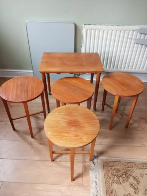 Retro 1960s Poul Hundevad Teak Nest of Five Coffee Nesting Tables