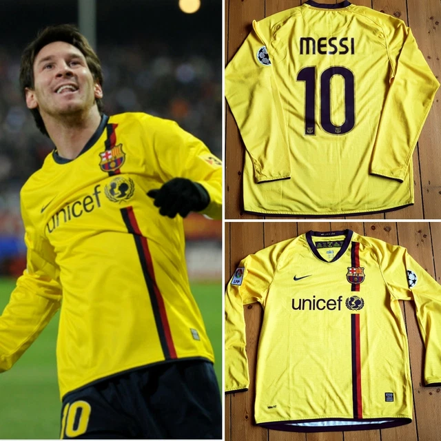 BARCELONA 2008-09 AWAY Long Sleeved Shirt, Lionel MESSI 10