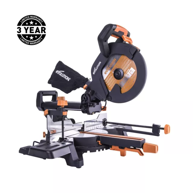 Evolution R255SMS+ Pro Sliding Mitre Saw 255mm 240v c/w Multi Material TCT Blade