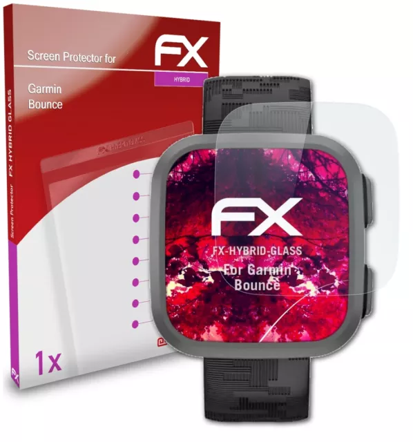 atFoliX Glasfolie für Garmin Bounce Panzerfolie 9H Schutzpanzer