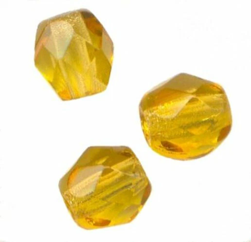 200  PERLES FACETTES DE BOHEME  4 mm  TOPAZ