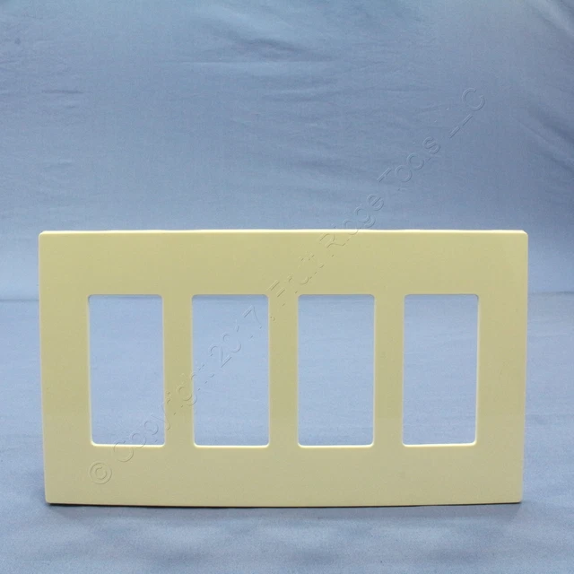 Leviton Almond 4-Gang Midway Decora Screwless Wallplate Cover GFCI GFI SJ264-SA