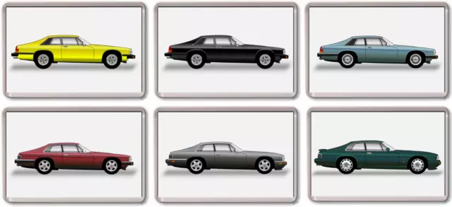 FRIDGE MAGNET - JAGUAR XJS SELECTION - Large Acrylic, Classic, Car