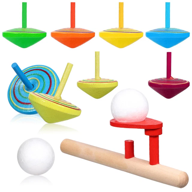 1 SET KINDERGARTEN Toy Ball Blowing Toy Wood Gyro Toy Floating Blow