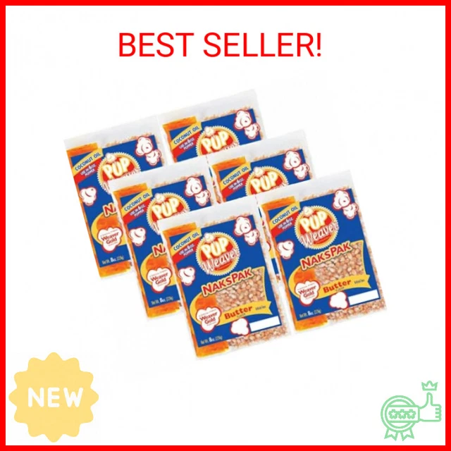 Pop Weaver Naks Pak - 8oz Butter Flavored Coconut Oil and Popcorn Packs - For Us