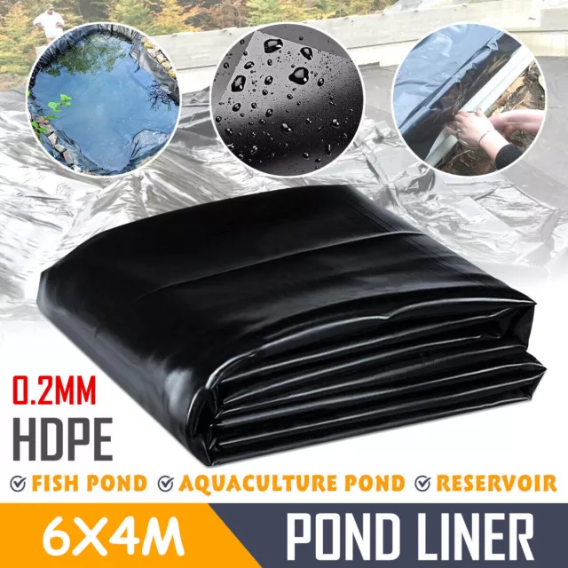 6X4M HDPE Fish Pool Pond Liner Membrane Reinforced Gardens Pools Landscaping