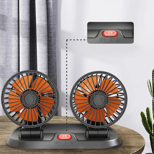 Ventilateur De Voiture à Double Tête Circulateur D'air Silencieux