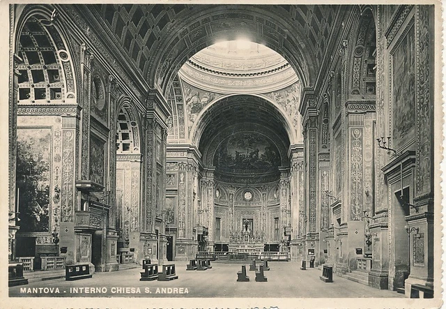Cartolina Paesaggistica Lombardia Mantova Chiesa S.Andrea Viaggiata Anno 1951