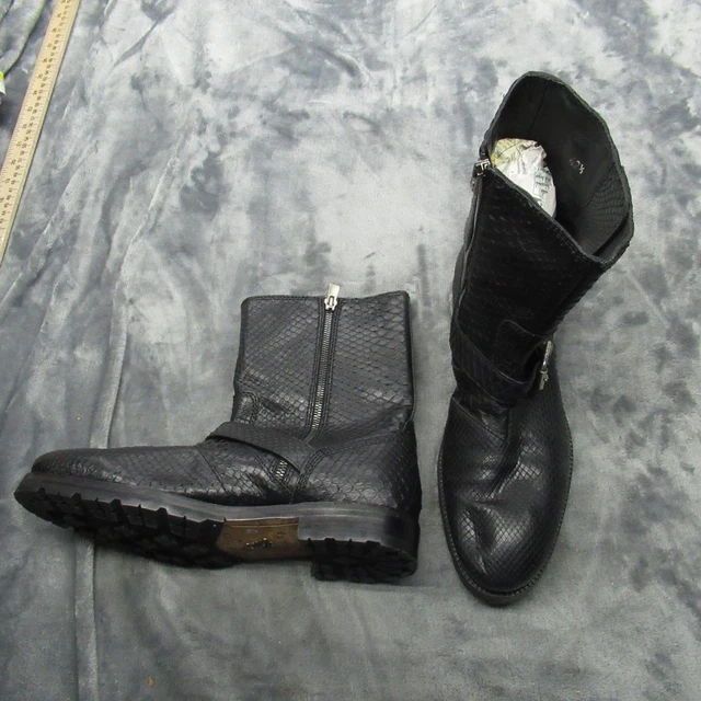 Jimmy Choo Men 9.5 Python Boots BLK Exotic Embos Leather LIGHTLY USED RARE Italy Jimmy Choo Men 9.5 Python Boots BLK Exotic Embos Leather  main image 3