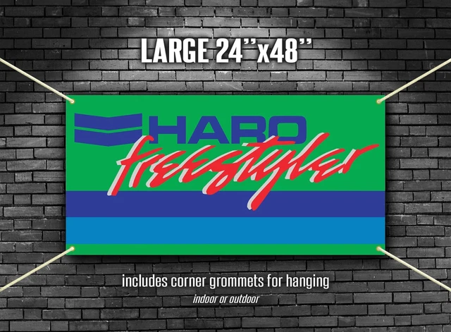 old school bmx bicycle action 2x4 banner vdc mancave display