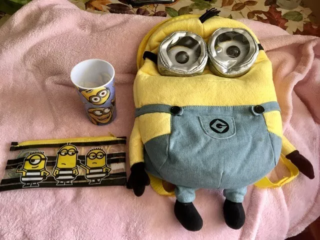 Despicable Me Minion Soft Backpack Bag, Pencil Case and Cup