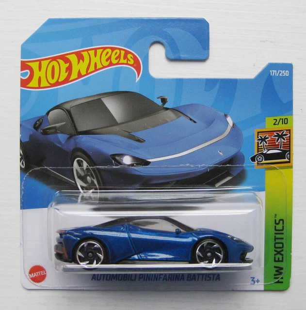 Hot Wheels Automobili Pininfarina Battista – HW Exotics 2/10, Supersportwagen, Dunkelblau, Short Card