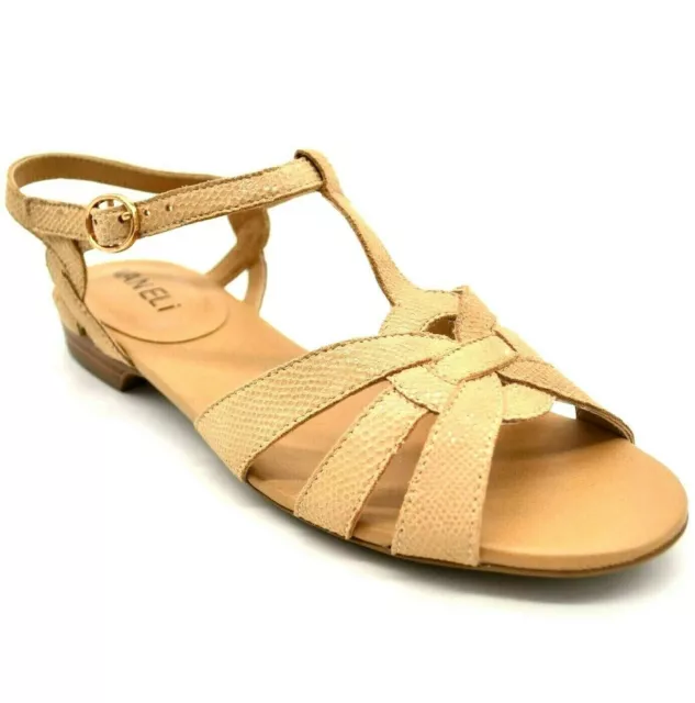 Vaneli Womens Brandy Slingback Sandal Sz 5.5M Natural Leather Cushion Insole NEW