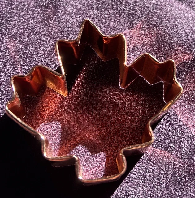 Maple leaf Copper Cookie Cutter: 3" x 3". New, bright and shiny!