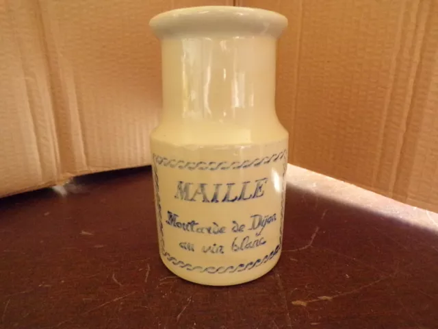 Pot MAILLE moutarde de Dijon au vin blanc ( 14.3 cm de haut )