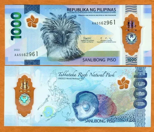 Philippines, 1000 Piso, 2022, P-New, Polymer, AA-Prefix UNC Complete Redesign