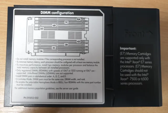 HP Proliant DL580 G7 Memory Cartridge (E7) 595852-002