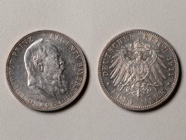 Bayern 5 Mark D 1911 Luitpold Prinzregent von Bayern #050