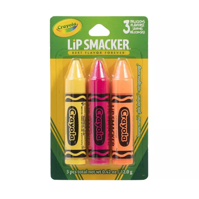 Lip Smacker Crayola Crayon Flavored Lip Balm Trio 3-Pack,