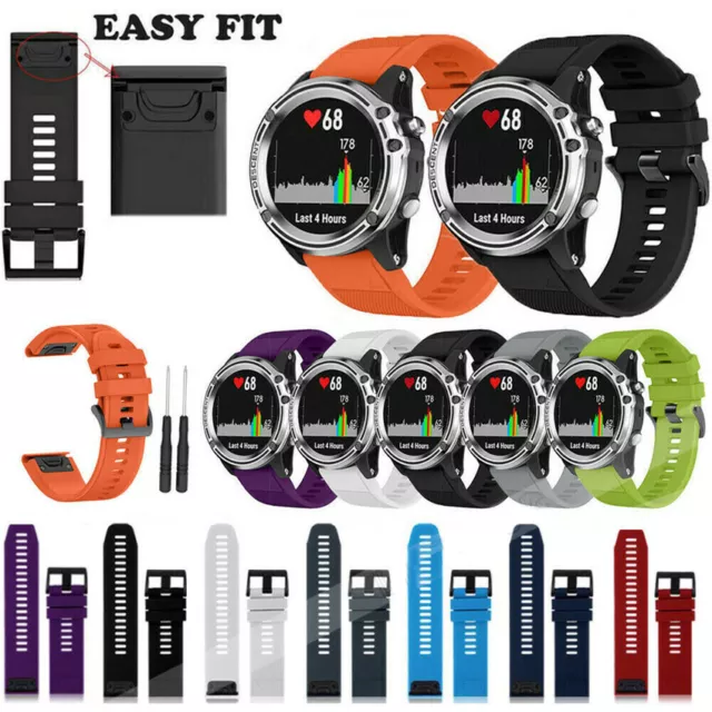 Band Sport Easy Fit Silicone For Garmin Fenix 3 5 5S 5X Plus 6X 7 7X Strap