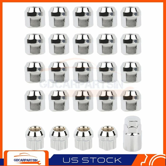 20 LUG NUTS & 4 Locking Lug Nuts + Key Chrome 12x1.5 Fits Toyota