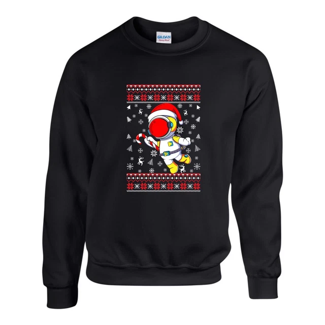 Astronaut Christmas Jumper Santa Hat Funny Ugly Xmas Gift Sweatshirt Unisex Top