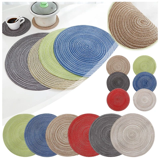 Placemats Washable Woven Vinyl Placemats For Dining Table Dining Table Set for 4