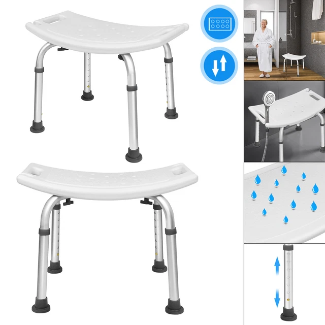 Taburete de ducha silla de ducha taburete de baño silla de baño ayuda de ducha 136 kg 7 compartimentos ajustable *