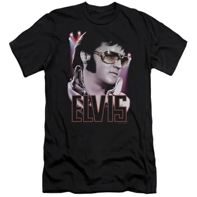 Elvis Presley Premium Canvas T-Shirt Sideburns Black Tee