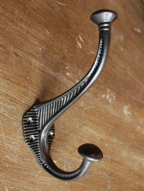 5 x LARGE CAST IRON HAT & COAT HOOKS VICTORIAN OLD ANTIQUE VINTAGE - CH21(5)