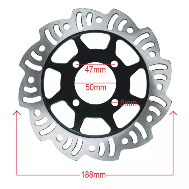 190mm pit dirt quad bike flat wavy brake disc 50cc 110cc 125cc 140cc