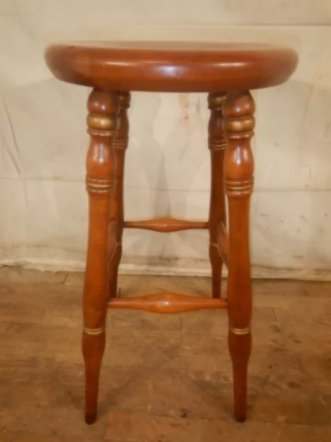 Vtg L. HITCHCOCK 29" high STOOL Maple