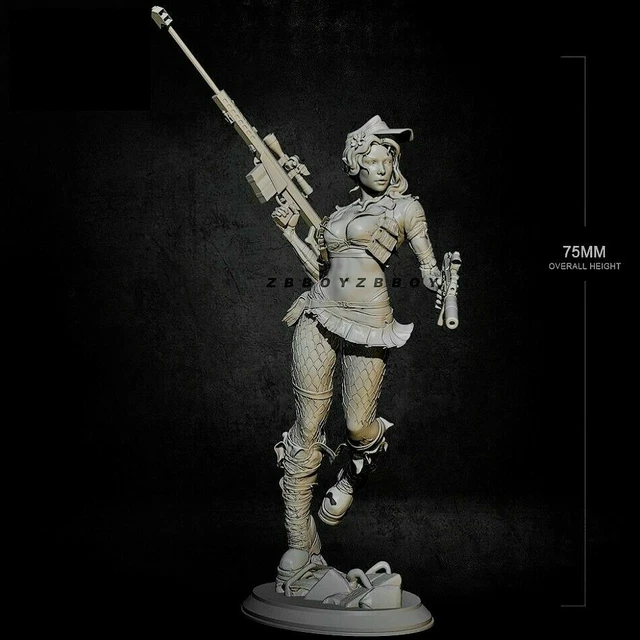 1/24 Scale Resin Figure Kit – Cartoon Girl And Dog, 75mm Tall, Unassembled & Unpainted