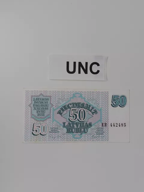 50 Rublu 1992 , Litauen , UNC Banknoten Papiergeld Geldscheine