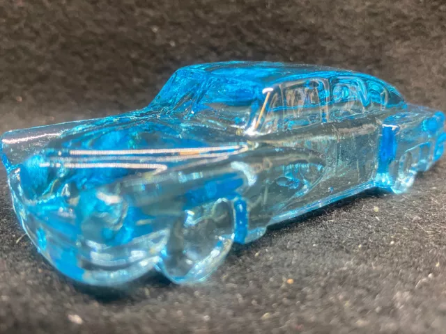 Aqua Blue Vaseline uranium glass 1948 Tucker Torpedo sports sedan car / selenium