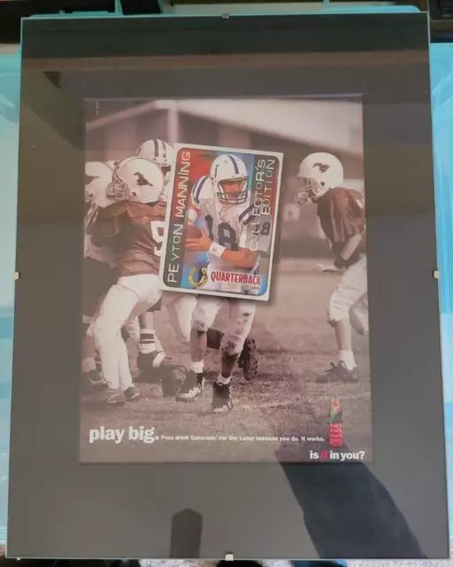 2004 PEYTON MANNING Gatorade Magazine Print Ad Indianapolis Colts Framed Poster