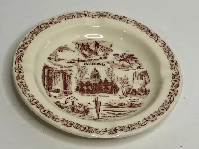 Vintage Vernon Kilns California USA 5.5” Souvenir Ashtray