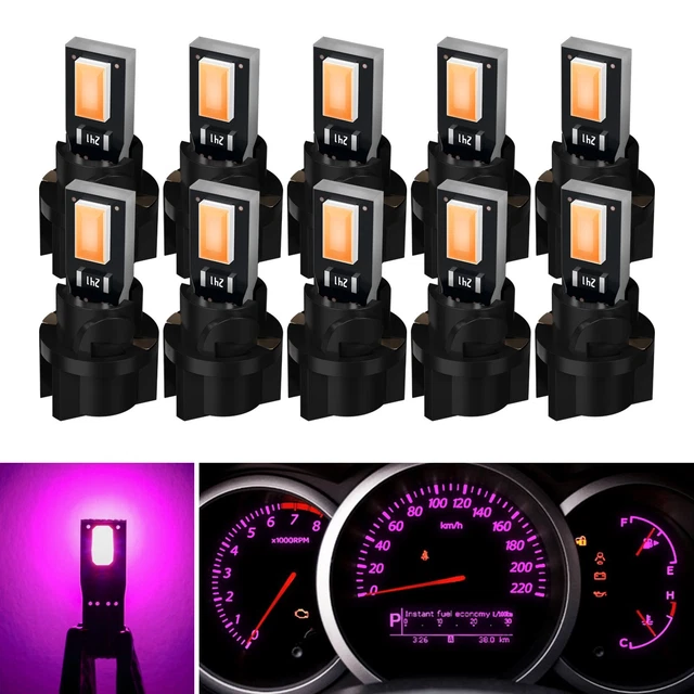 10X T5 Pink 5630 Led Instrument Gauge Cluster Dash Light Bulbs W/ Sockets