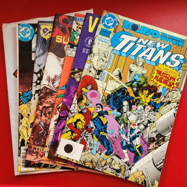 Lot of 7 Assorted Comics New Titans #8, Version 1.1, Tales of Asgard #1, Steel 1