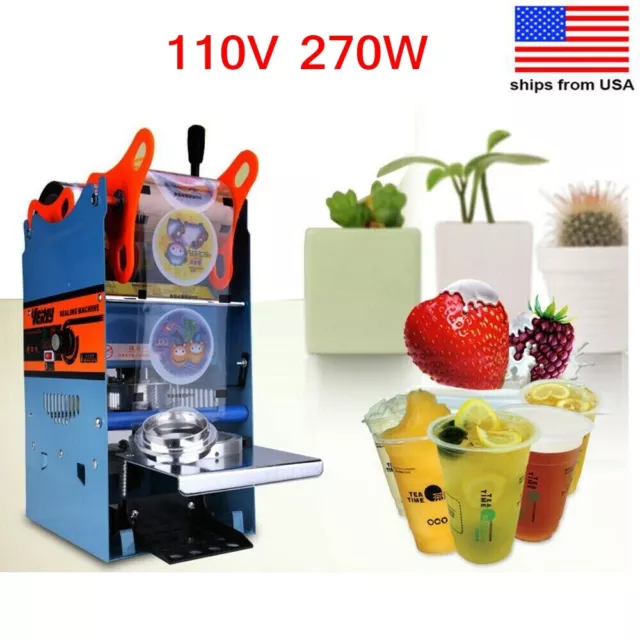 Manual Cup Sealing Machine 500 Cups/Hour Electric Cup Sealer 110V 270W US Plug