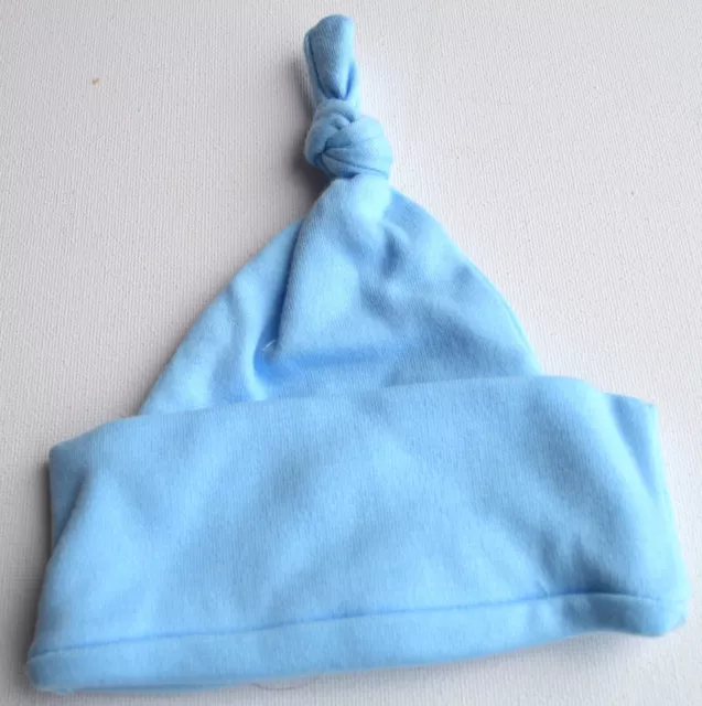 NEUF bonnet bleu 100 % coton chapeau bébé 0-3mnth