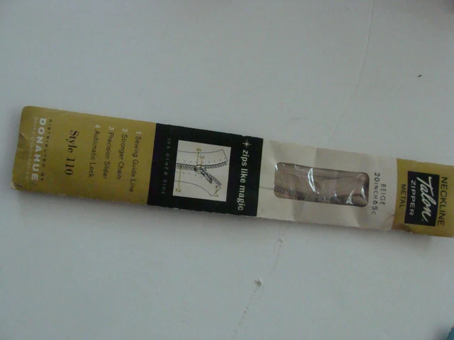 VTG NEW SEALED Talon Metal Zippers 12, 18 20in, You Pick Size/Color