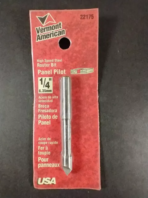 Vermont American  22175 1/4" High Speed Steel Panel Pilot Router Bit NEW