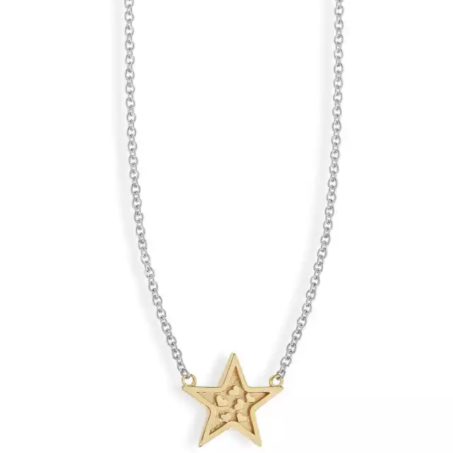 Collana donna oro bianco e giallo 9 kt con stellina Comete Gioielli KGLB 1396