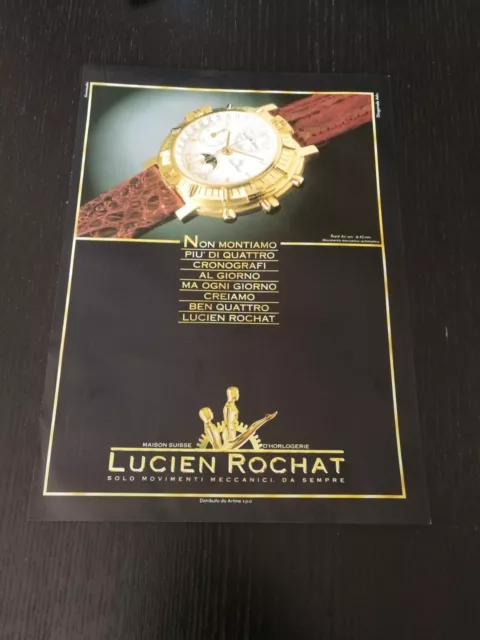 1991 Lucien Rochat Royal Air Oro Orologio Pubblicita Vintage Watch Ad