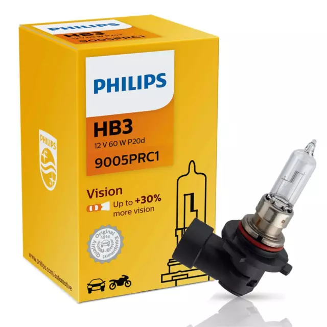 Philips Vision HB3 Halogen bis zu 30% mehr Licht 60W 12V Autolampen Glühlampen